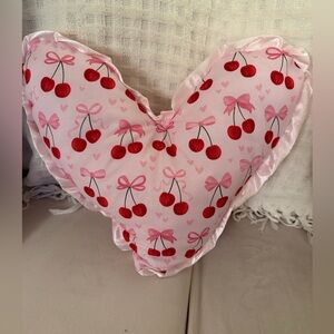 Heart-Shaped Cherry Pillow